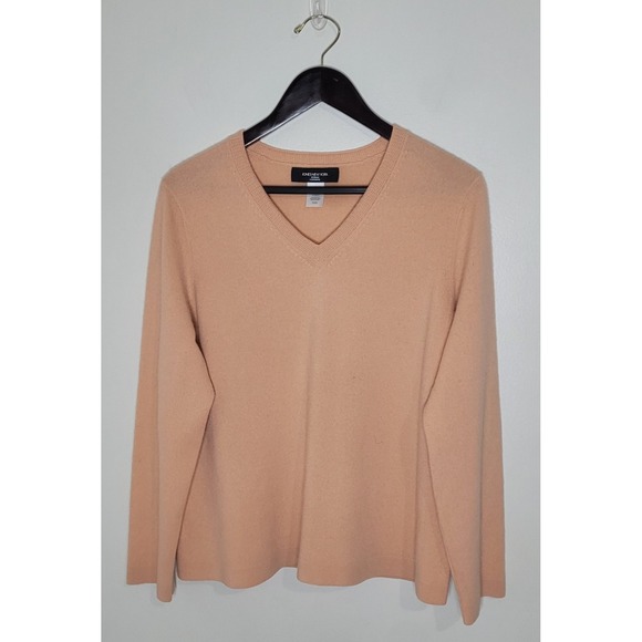 Jones New York Sweaters - Jones New York 100% Cashmere V Neck Sweater Classic Preppy Coral Peach Size XL